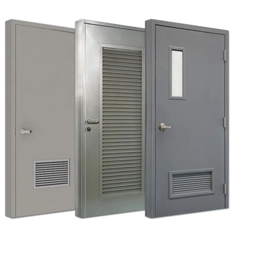Interior-1-5h-Fire-Rated-Escape-Flush-Door-Single-Leaf-Metal-Steel-Material-Fireproof-Door-Sample-Customization