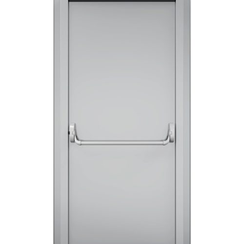 Emergency Exit Door isolated on white background. 3D render